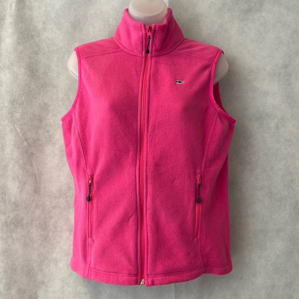 Vineyard Vines Teen Hot Pink Fleece Vest